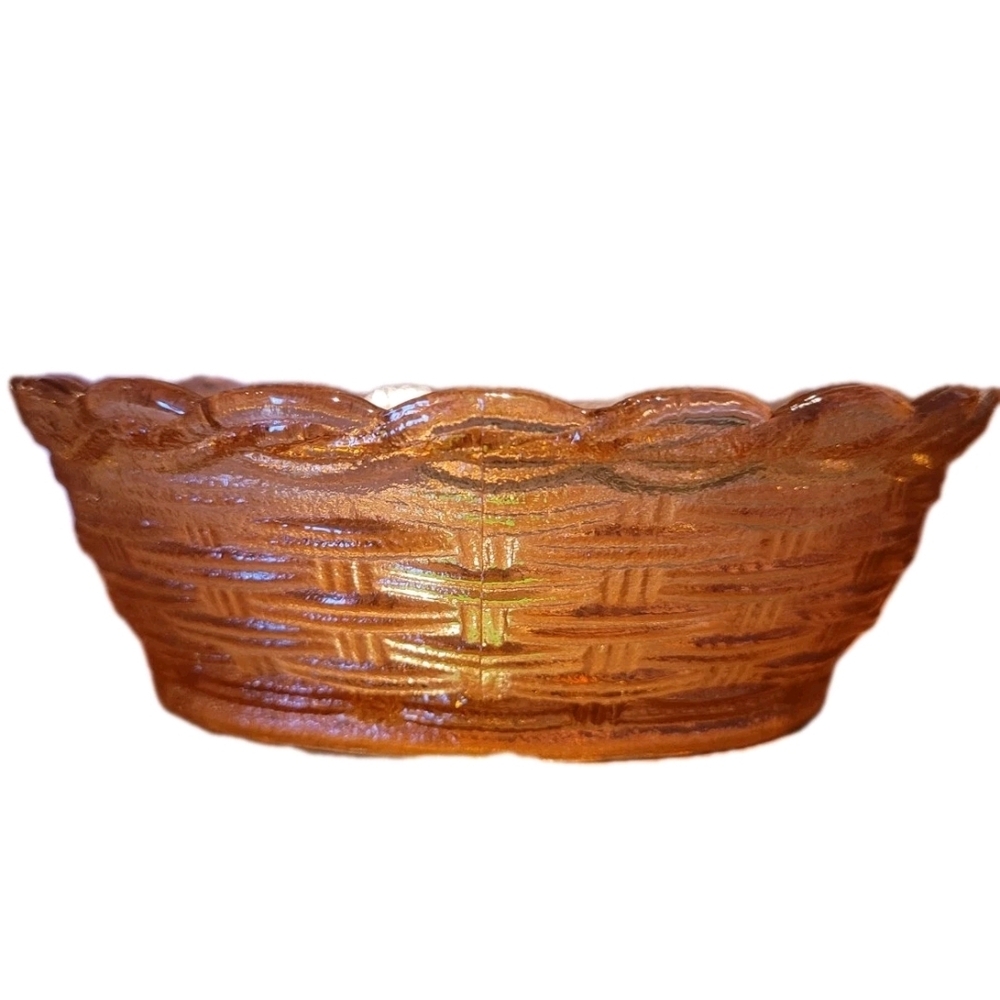 Hen On A Nest Orange Split Tail Glass Dish 6 In Vintage Cottage Grandma Core - Picture 7 of 9